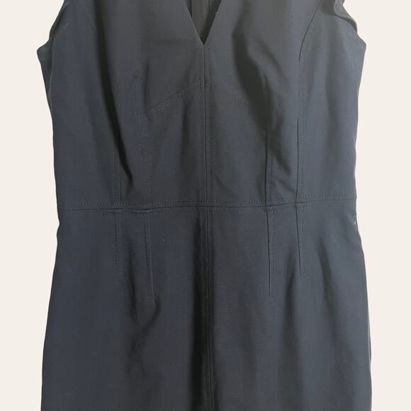 Rebecca Taylor Navy Blue Tailored Stretch Modern Ruffled Sheath Dress Size 6 - Picture 6 of 13